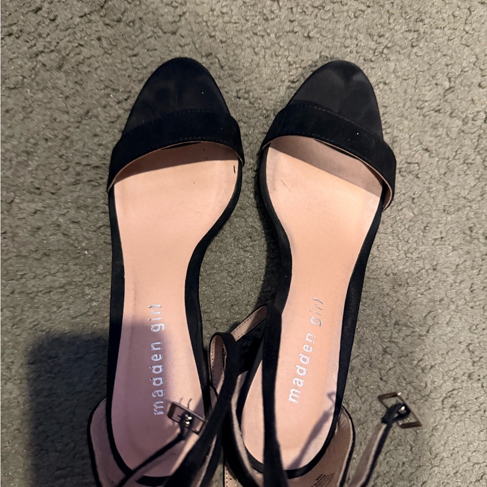 Madden Girl Black Open-Toe Heels